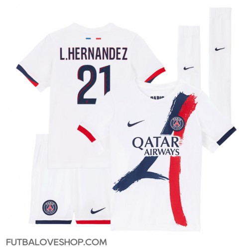 Dres Paris Saint-Germain Lucas Hernandez #21 Preč pre deti 2024-25 Krátky Rukáv (+ trenírky)